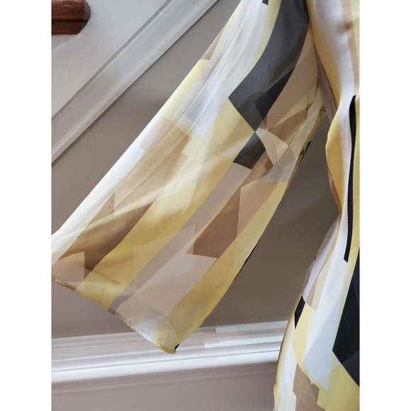 JM Collection Women Yellow Polyester Round Neck Long Sleeve Pullover Shirt Small - Picture 5 of 10